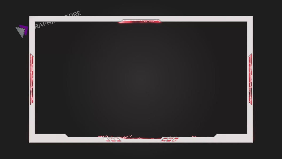 Webcam Overlay White Minimal Red